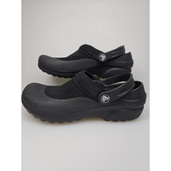 Crocs Troika Suede Tops Closed Heel Slip On Clogs Comfort Shoe Women's Size 7 - Picture 2 of 10